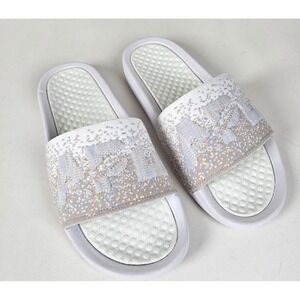NEW APL Women's 9 White Pastel Melange Ombre Techloom Lightweight Slides